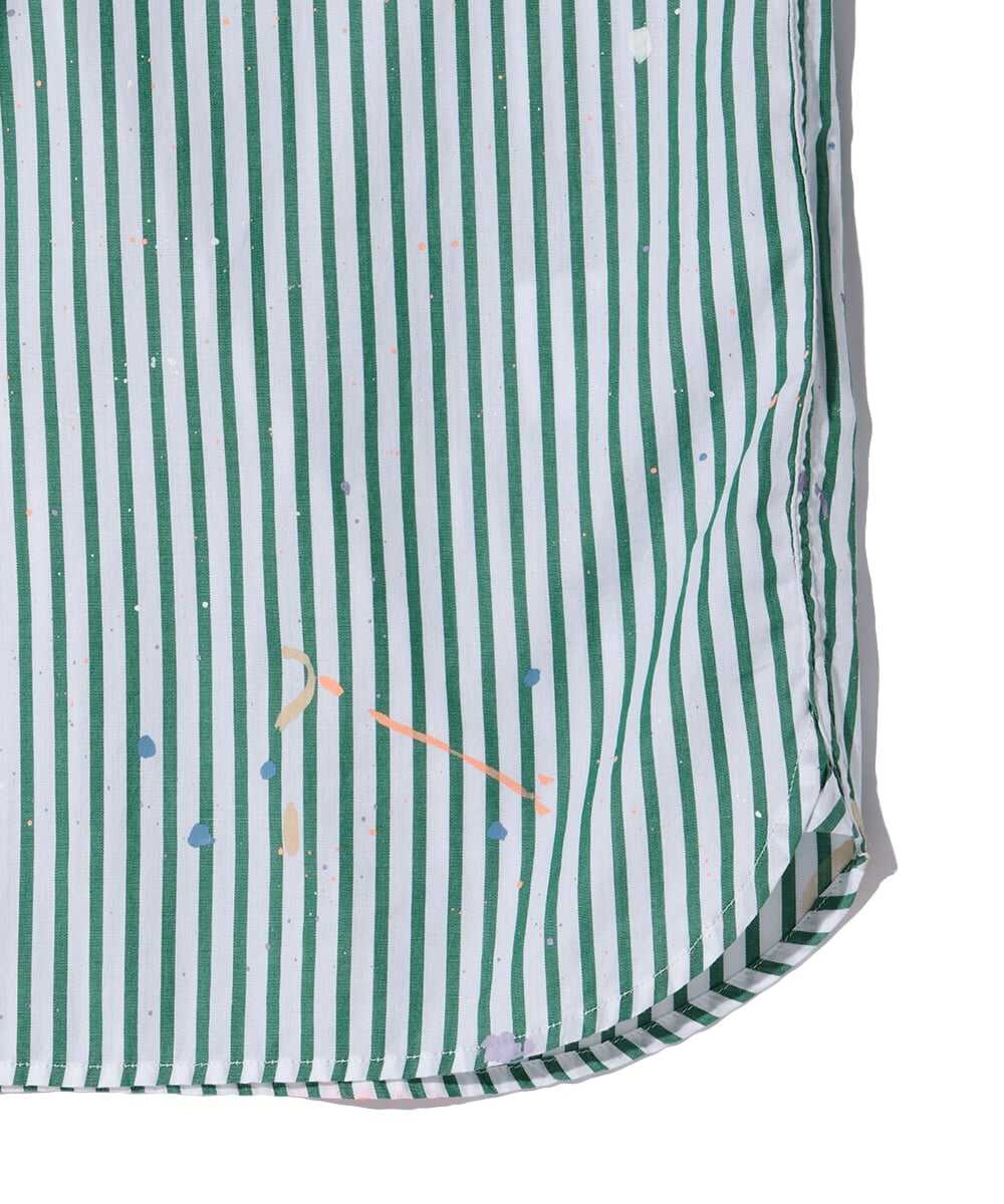 ペイント加工 ストライプシャツ