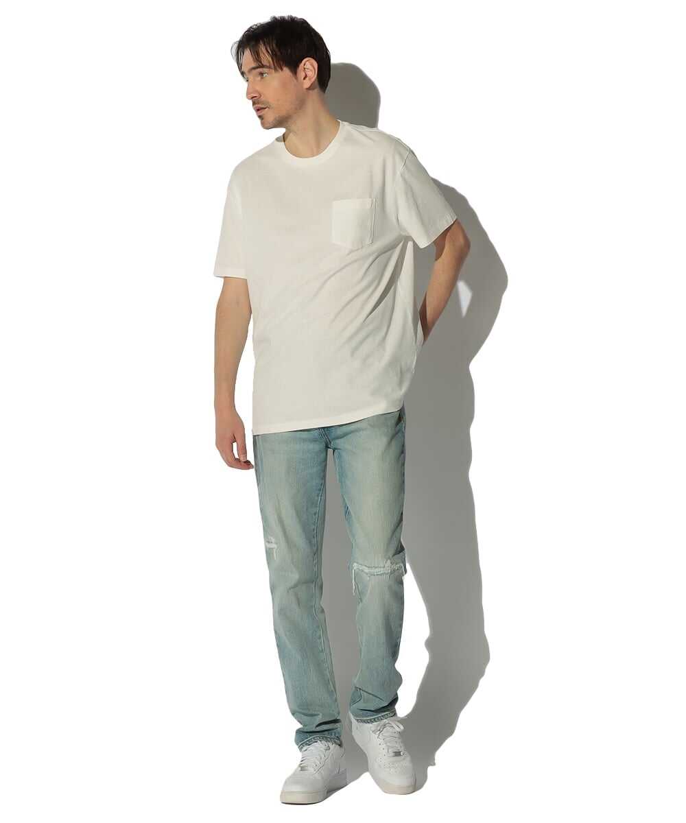 ウォッシュ加工 ミディアムウェイト ポケットTシャツ