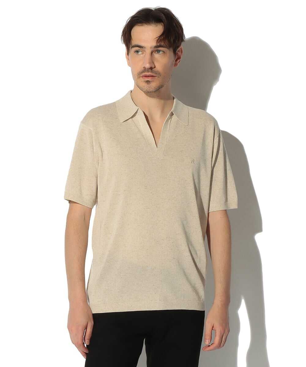 リネンブレンド スキッパーニットTシャツ