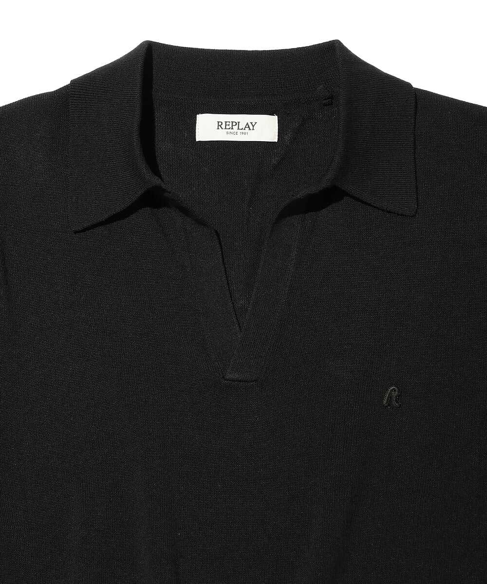 リネンブレンド スキッパーニットTシャツ