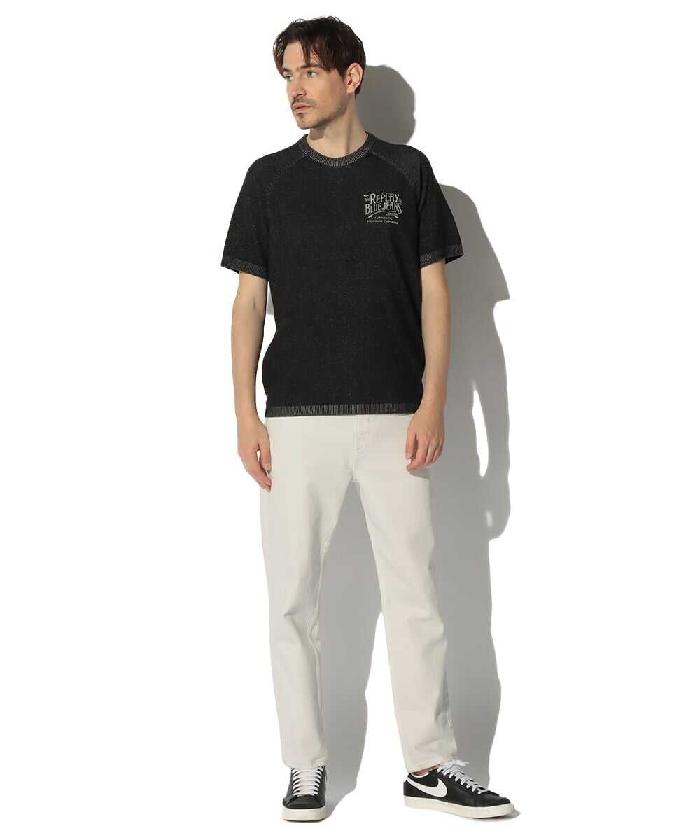 ブラックデニム 半袖セーター