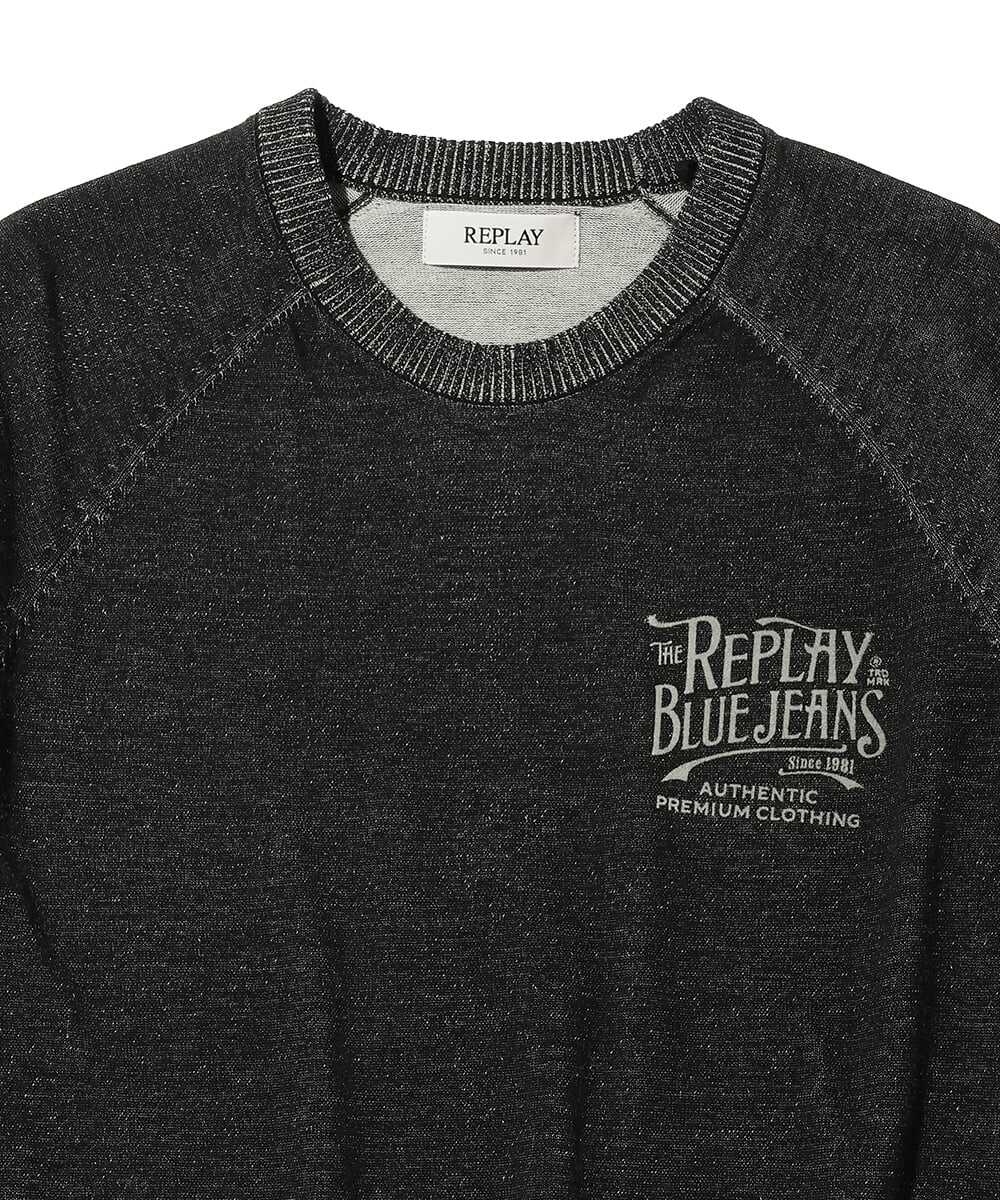 ブラックデニム 半袖セーター