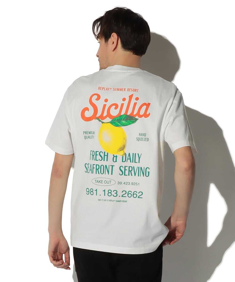 ヘビーコットンジャージ シチリアプリントTシャツ
