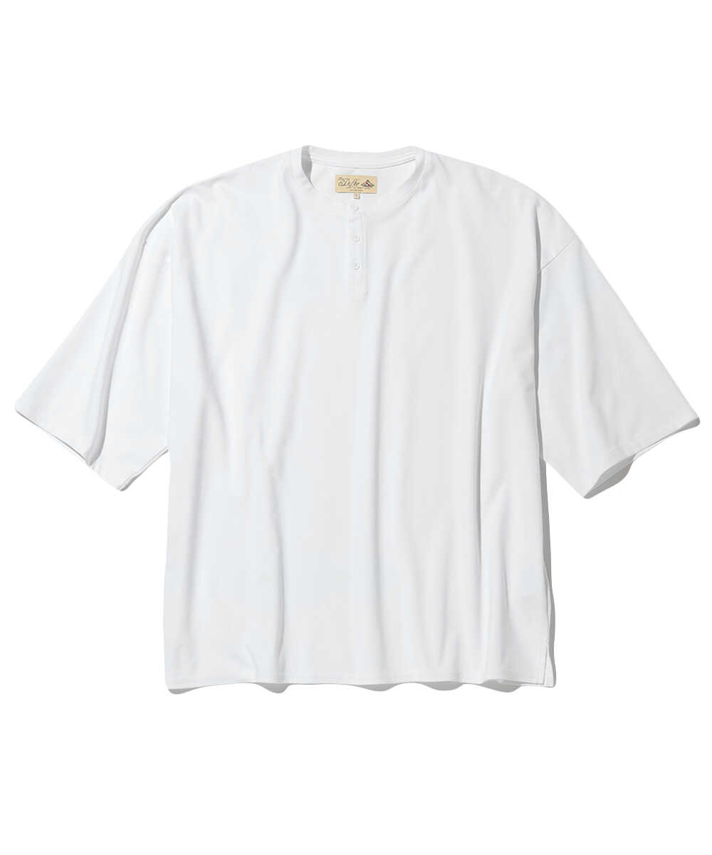 2層構造 吸水速乾クールマックス オーバーサイズ リラックス ヘンリーTシャツ