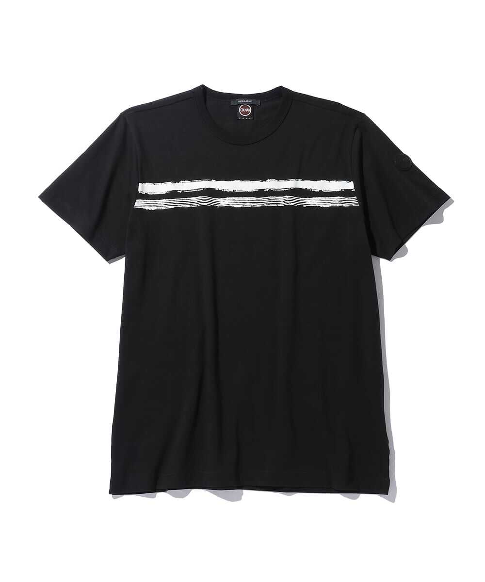 コットンジャージ ストライプ柄 プリントTシャツ