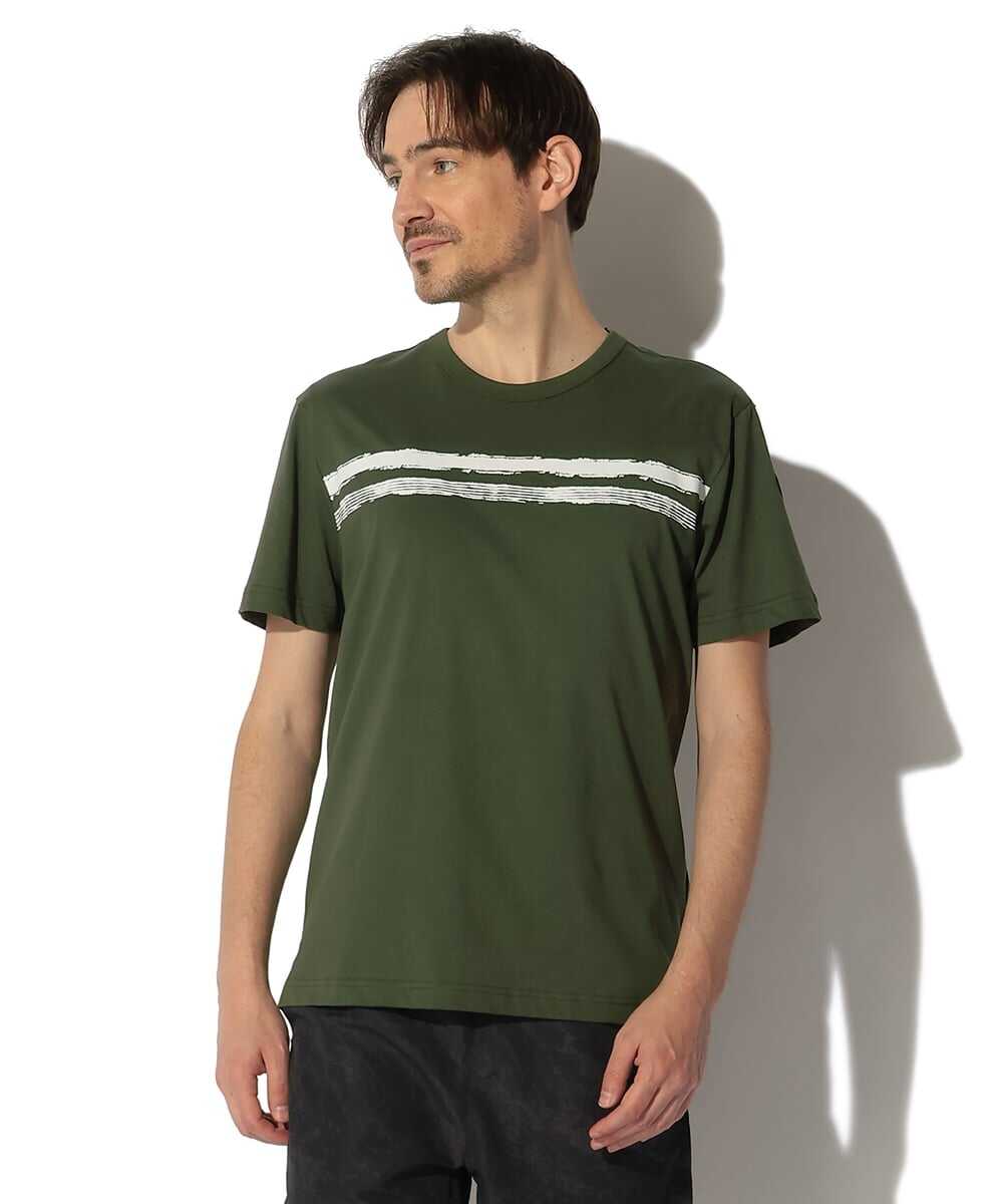 コットンジャージ ストライプ柄 プリントTシャツ