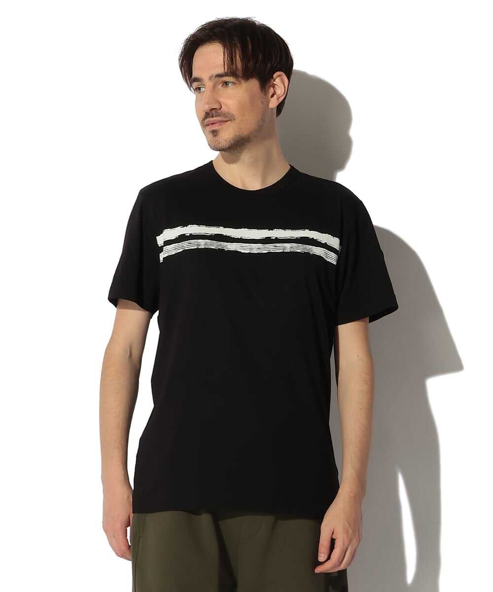 コットンジャージ ストライプ柄 プリントTシャツ