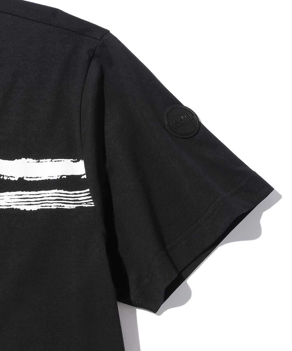 コットンジャージ ストライプ柄 プリントTシャツ