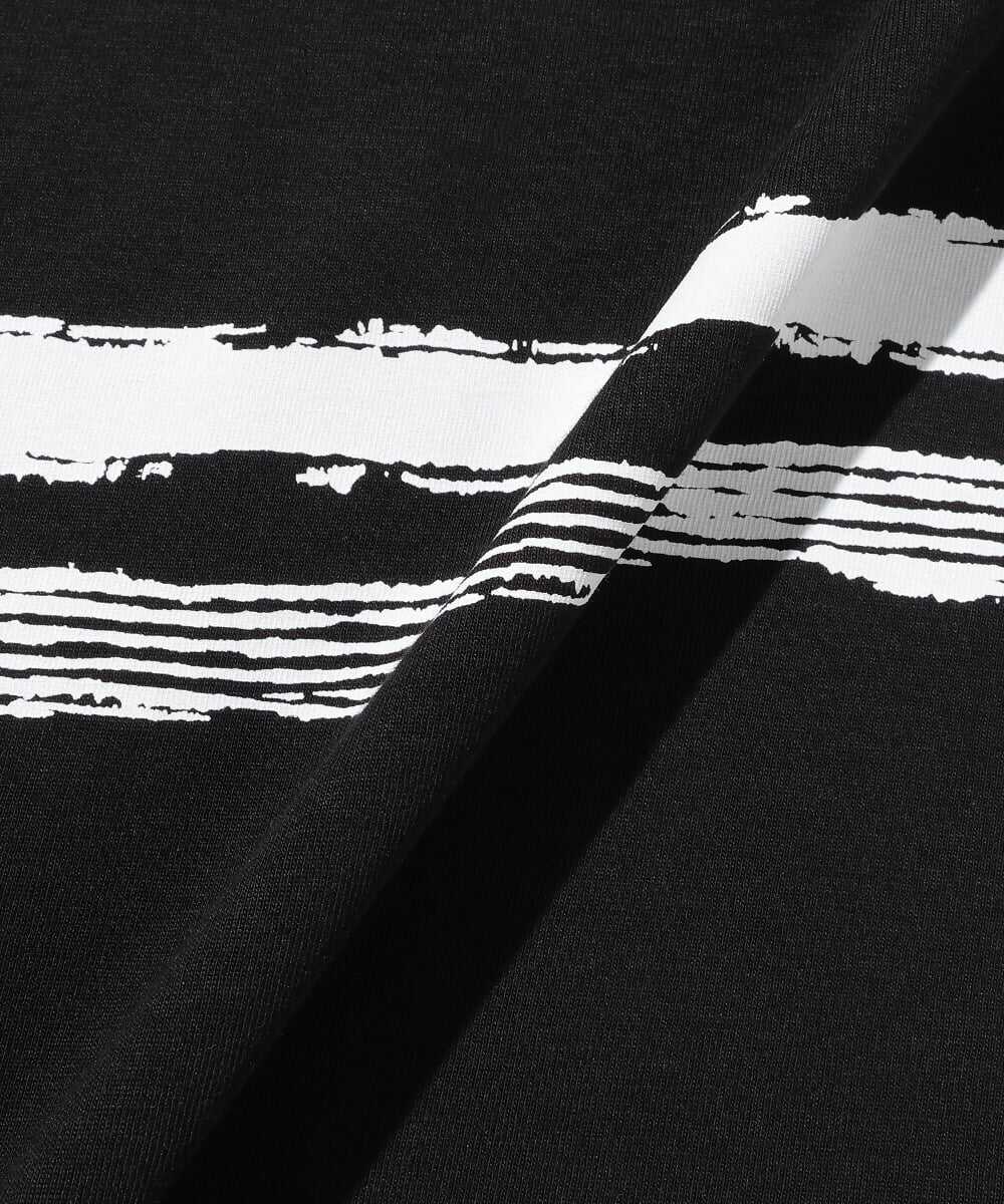 コットンジャージ ストライプ柄 プリントTシャツ