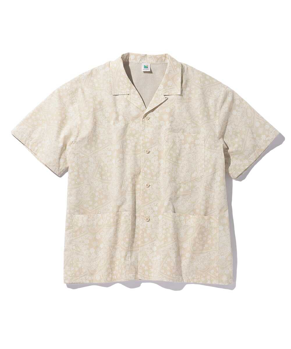ペイズリー総柄 プリント半袖シャツ
