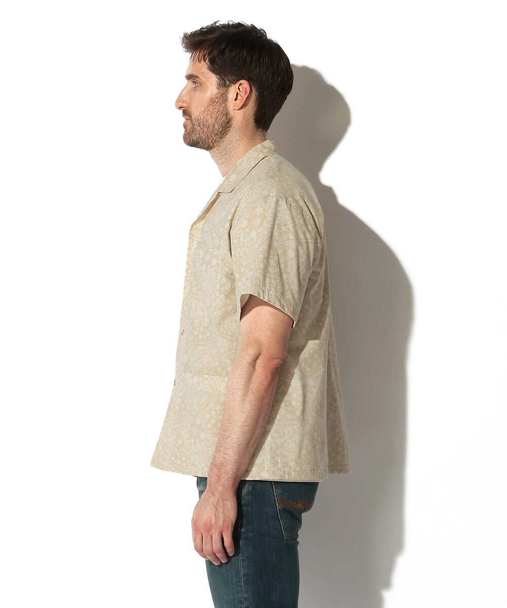 ペイズリー総柄 プリント半袖シャツ