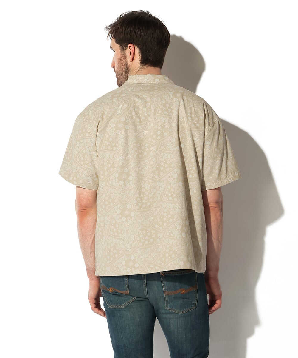 ペイズリー総柄 プリント半袖シャツ