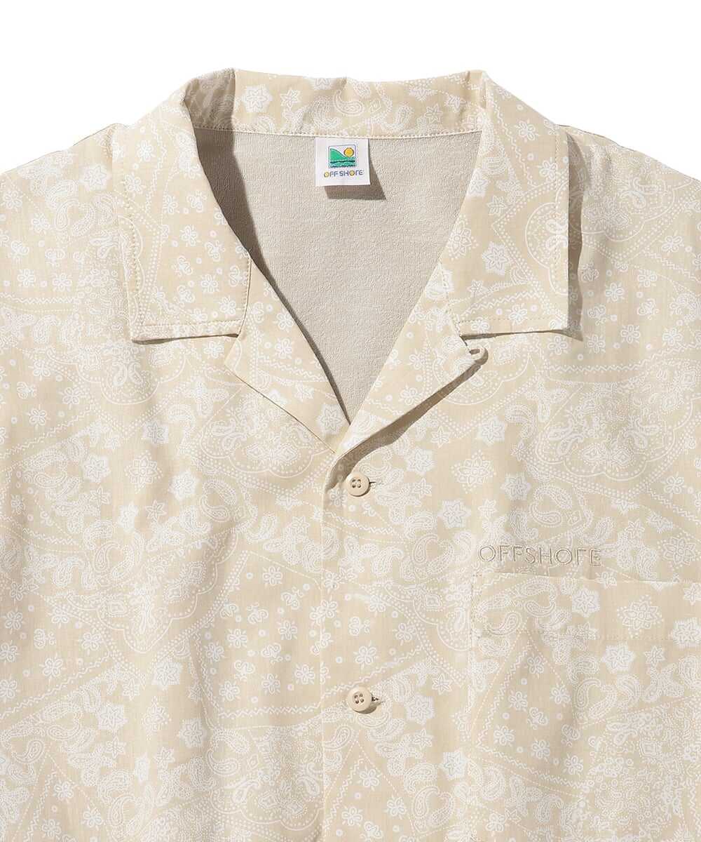 ペイズリー総柄 プリント半袖シャツ