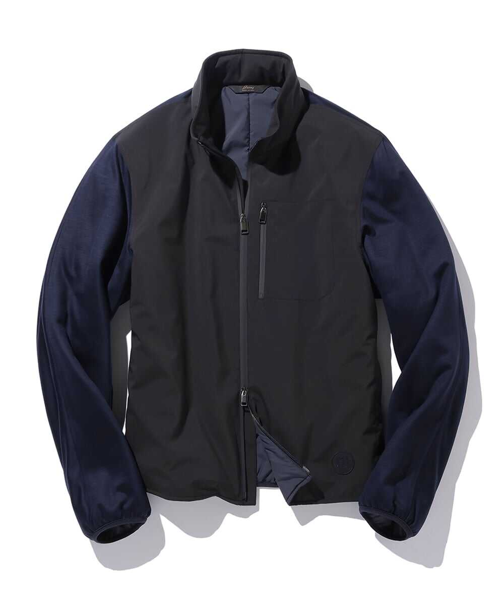 イタリア製切り替えスタンドカラーブルゾン