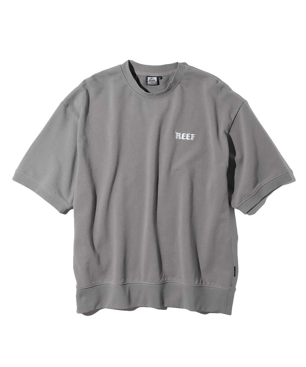 ロゴ刺繍 スウェット半袖Tシャツ