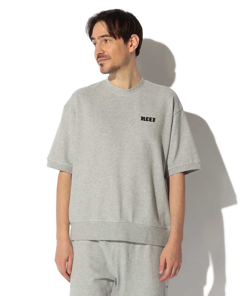 ロゴ刺繍 スウェット半袖Tシャツ