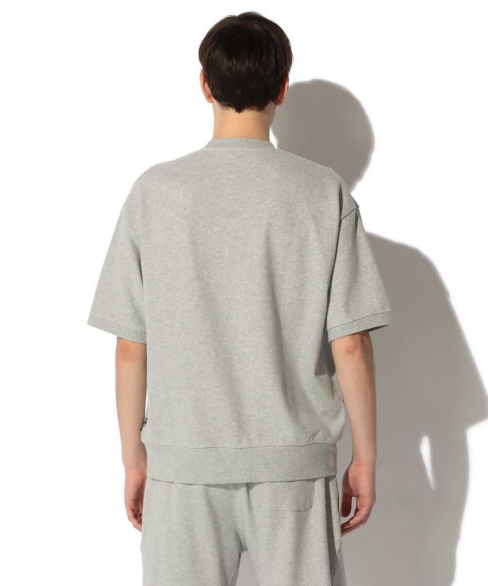 ロゴ刺繍 スウェット半袖Tシャツ