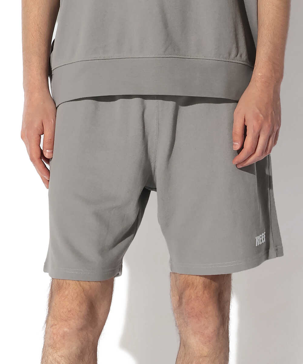 ロゴ刺繍リブ スウェットショーツ