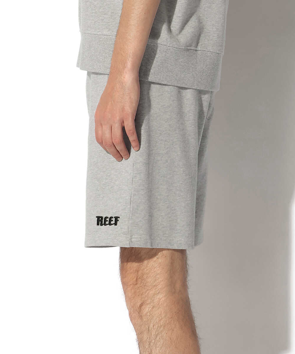 ロゴ刺繍リブ スウェットショーツ