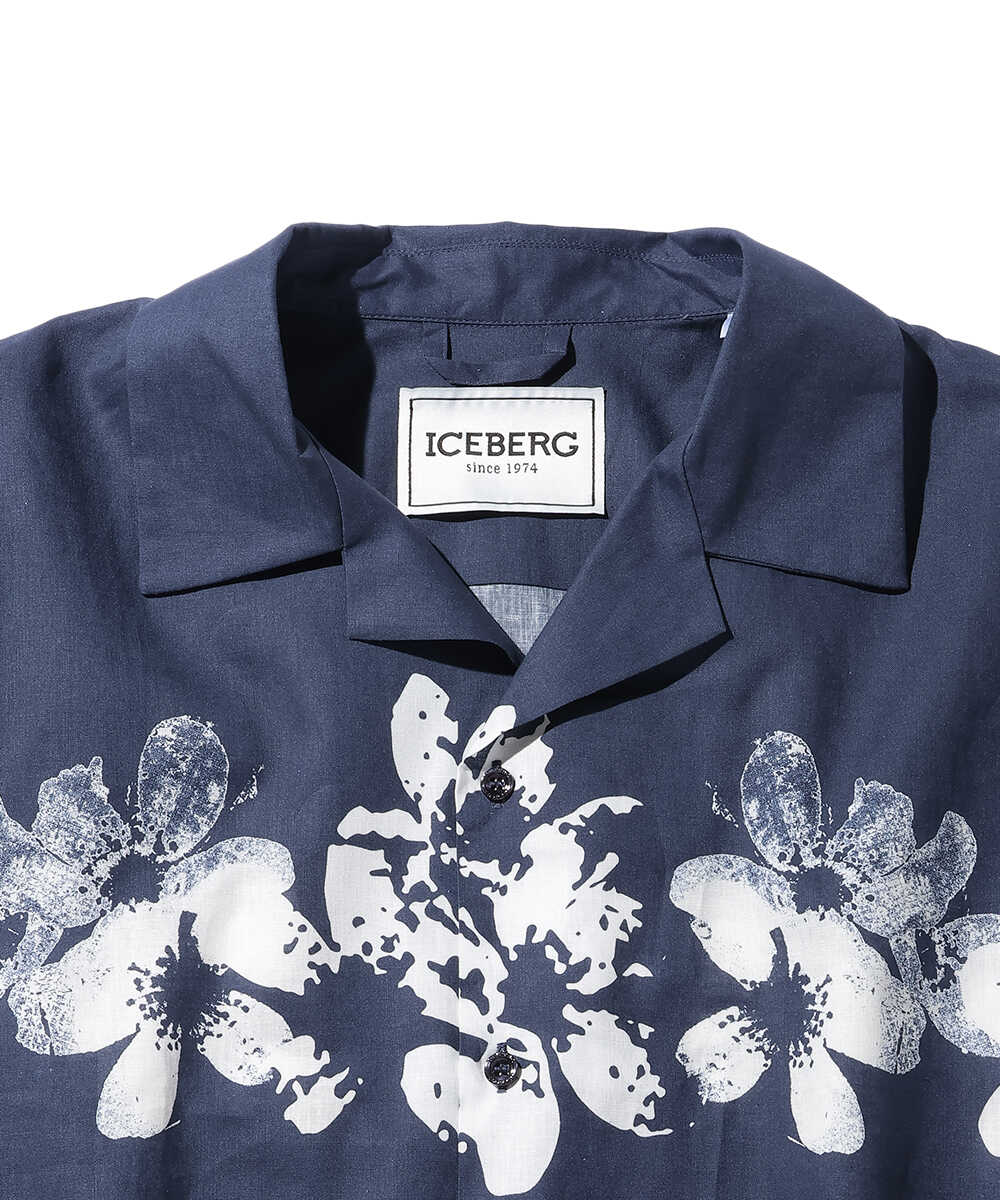 ハワイアン フラワープリント オープンカラーシャツ