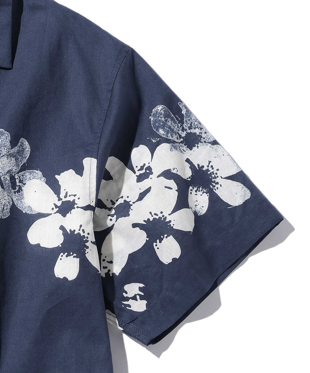 ハワイアン フラワープリント オープンカラーシャツ