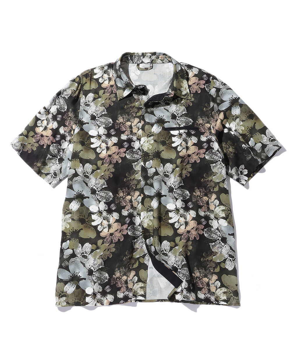 フラワー総柄プリントシャツ