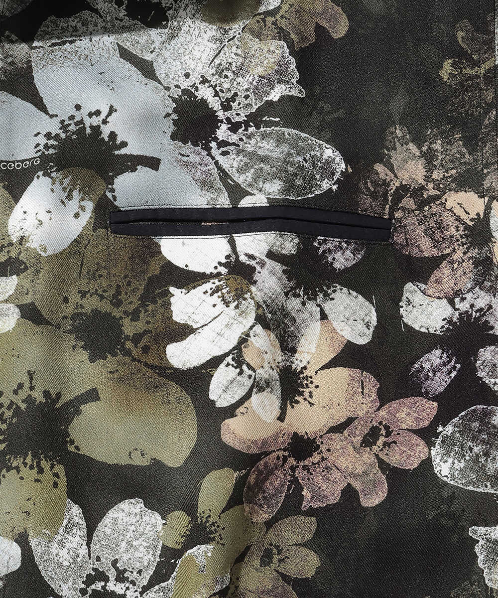 フラワー総柄プリントシャツ