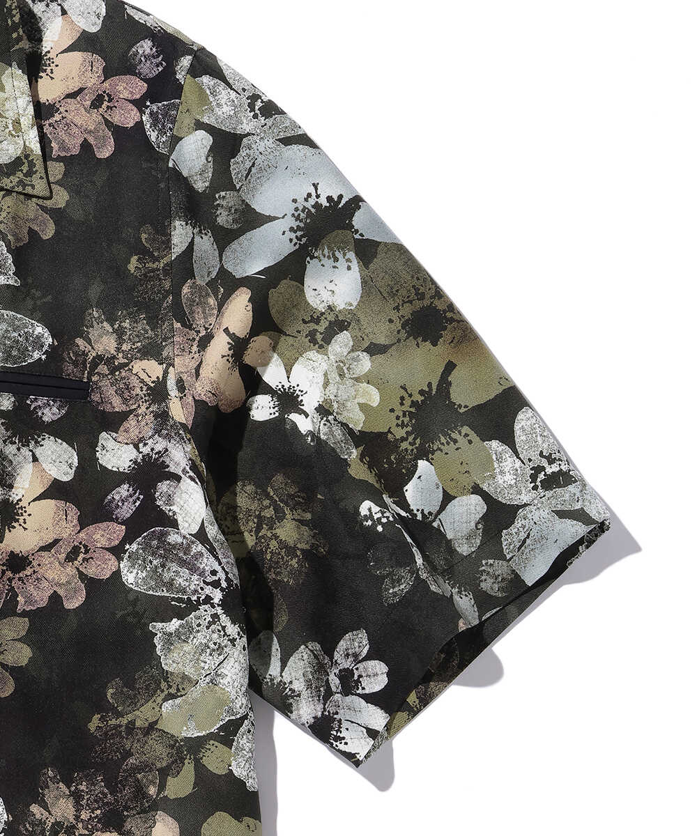 フラワー総柄プリントシャツ