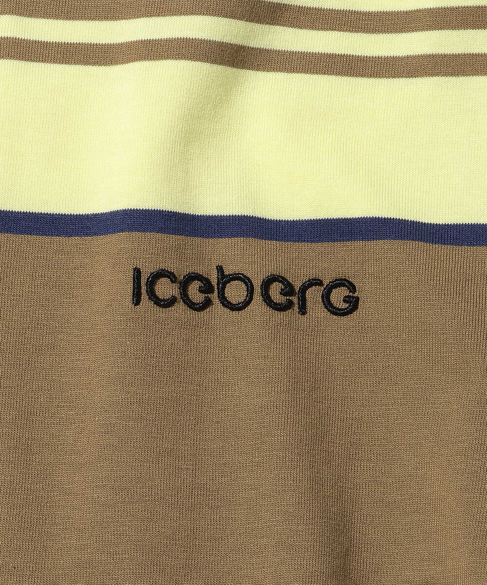 ロゴ刺繍 マルチボーダーTシャツ