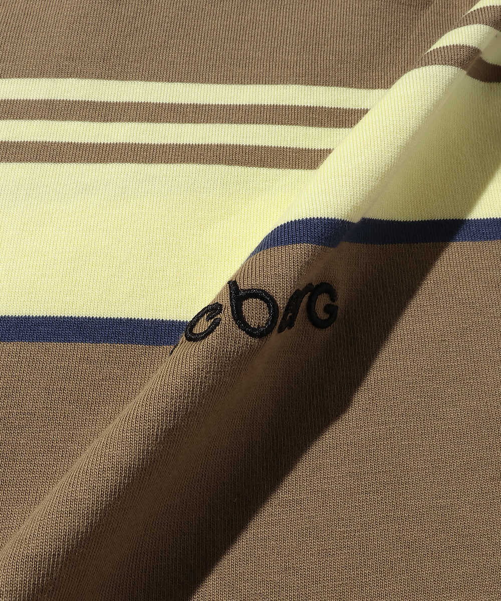 ロゴ刺繍 マルチボーダーTシャツ