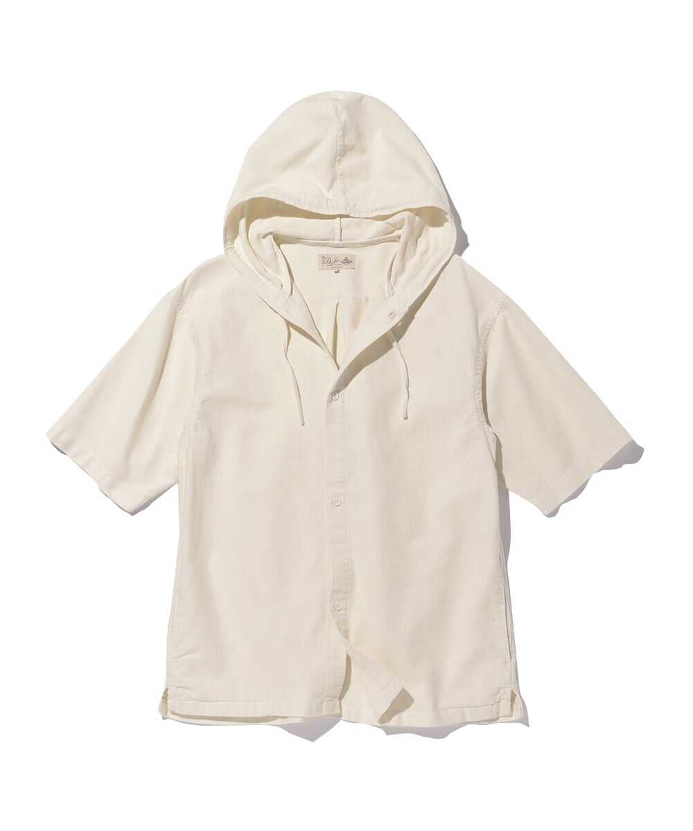 コーデュロイ 半袖シャツパーカ