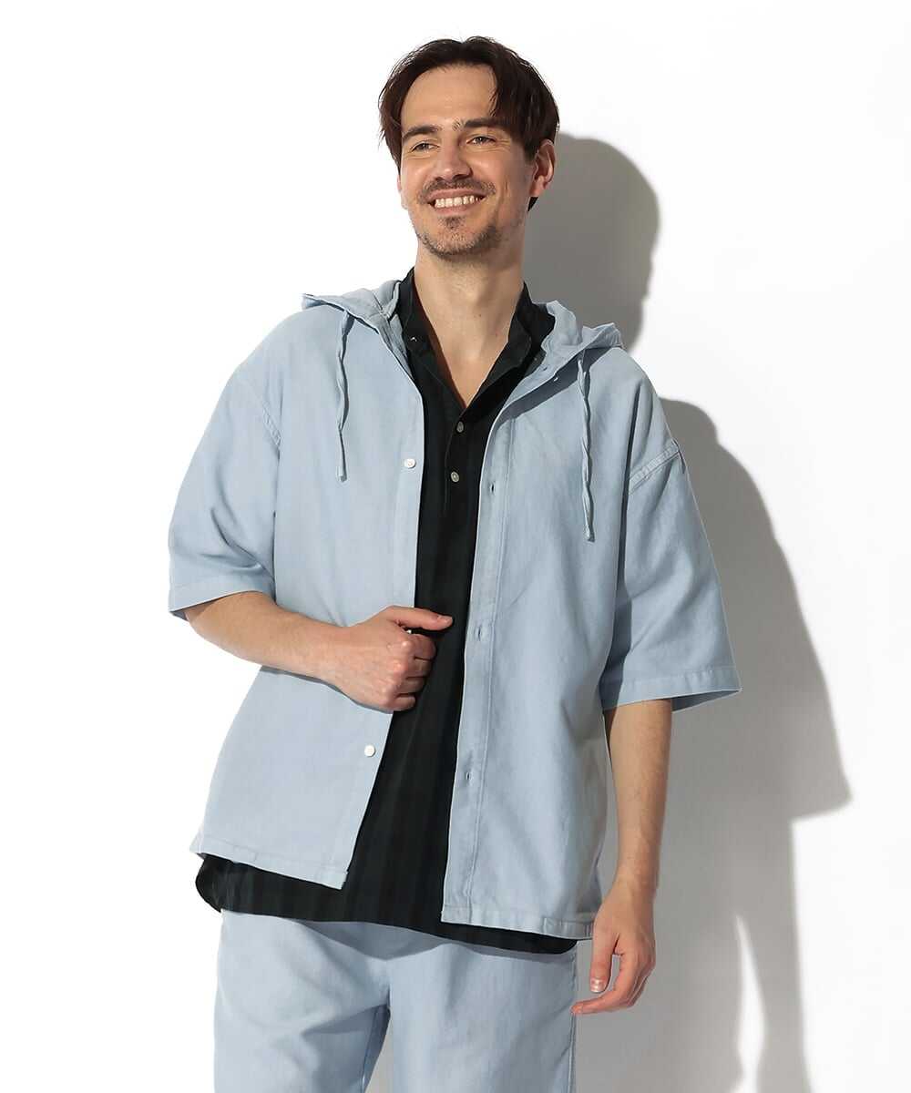 コーデュロイ 半袖シャツパーカ