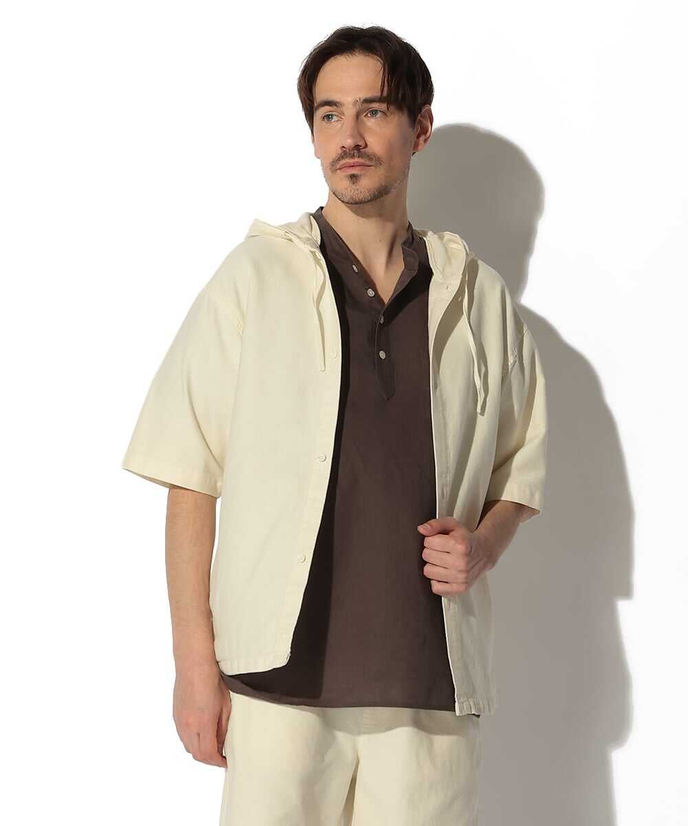 コーデュロイ 半袖シャツパーカ