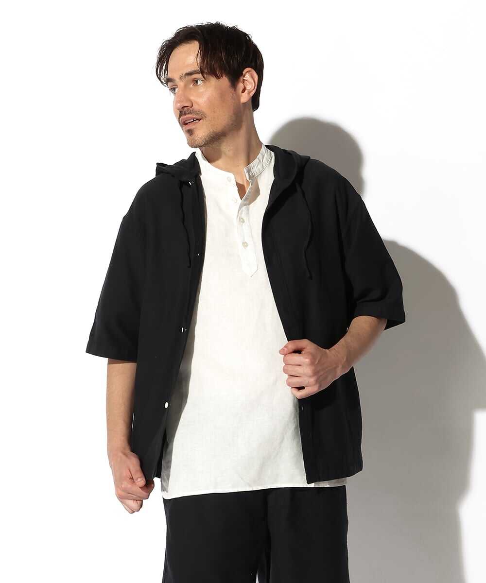 コーデュロイ 半袖シャツパーカ