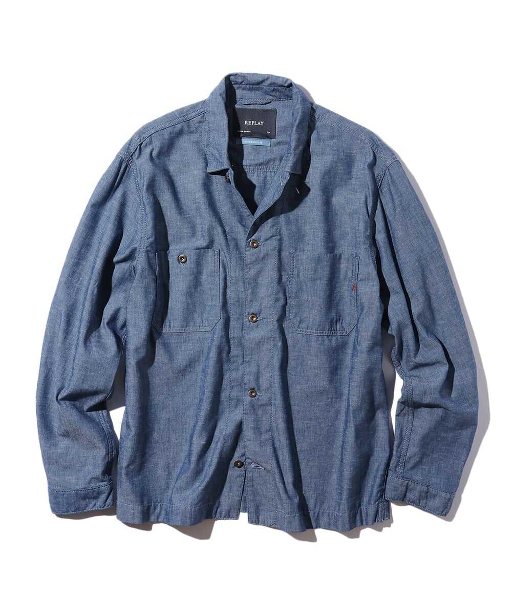 シャンブレーオーバーシャツ