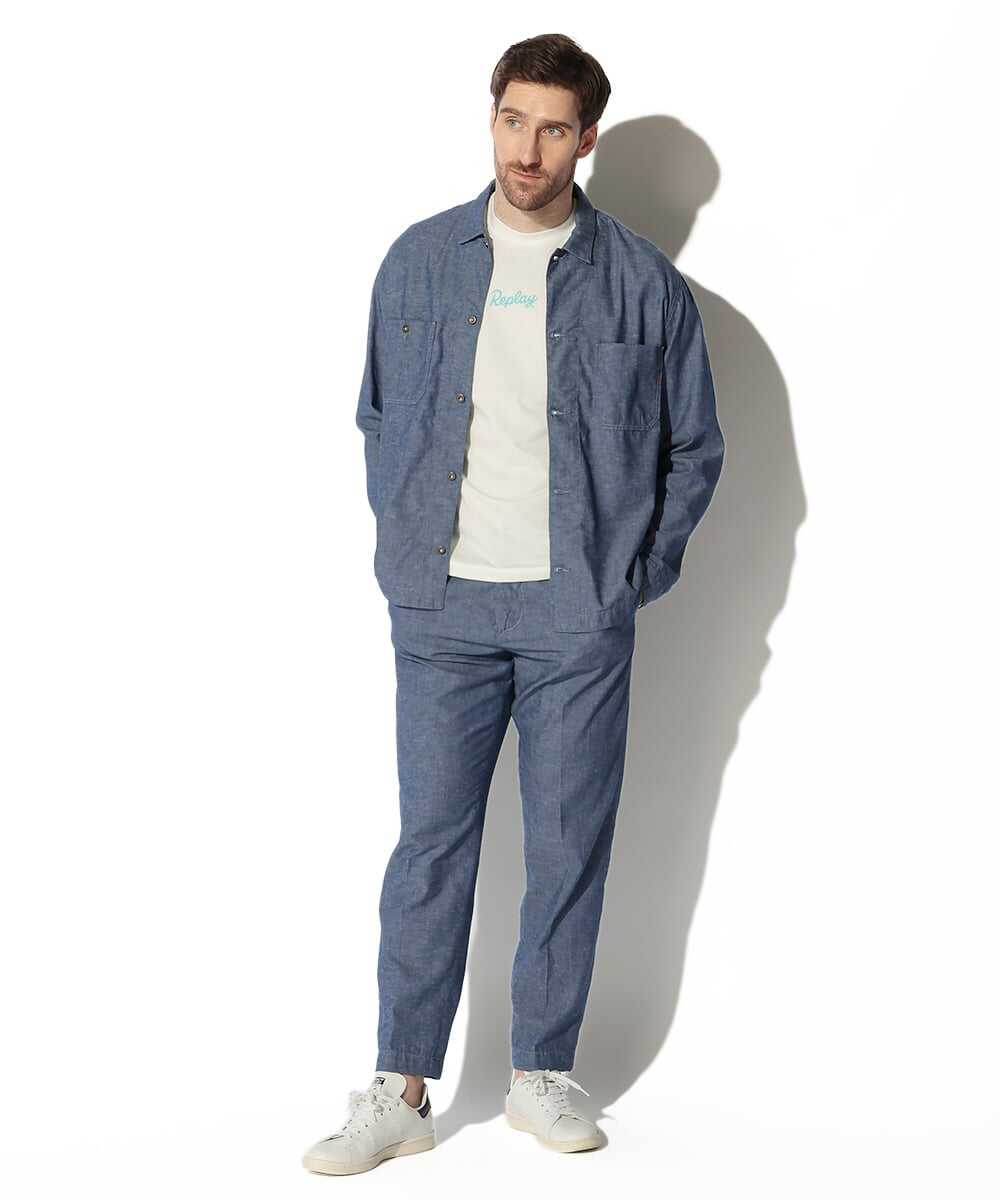 シャンブレーオーバーシャツ