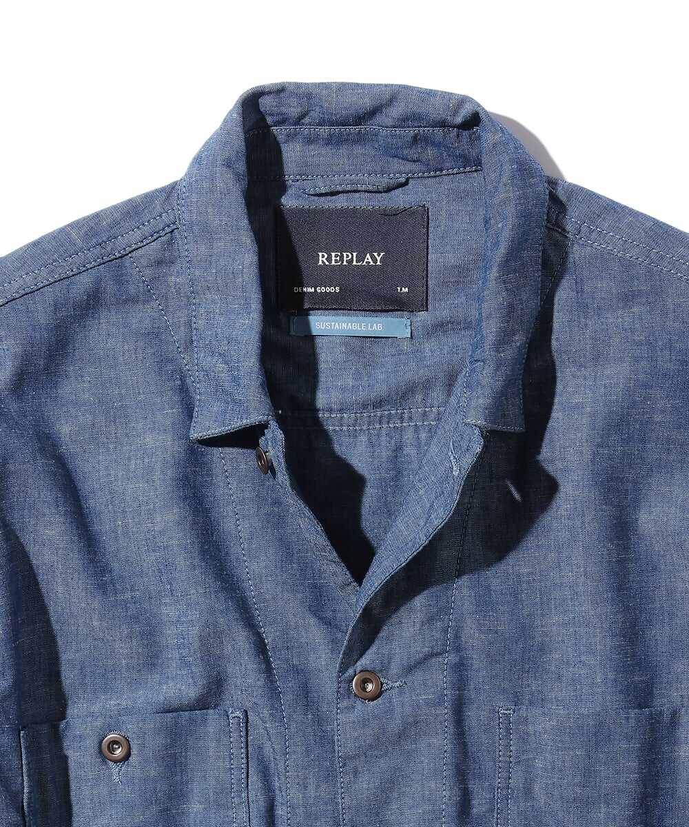 シャンブレーオーバーシャツ