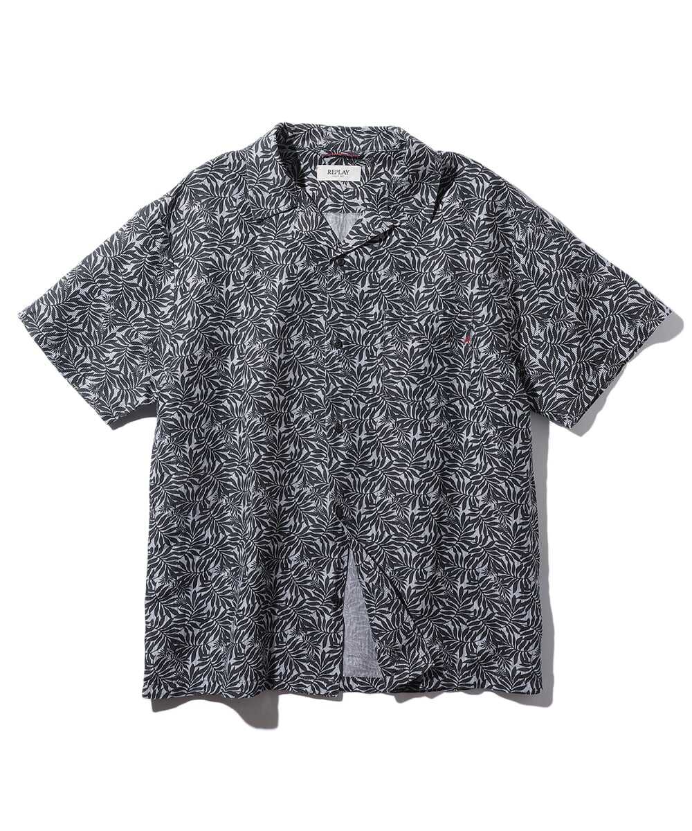 リーフプリント リラックス フィットシャツ