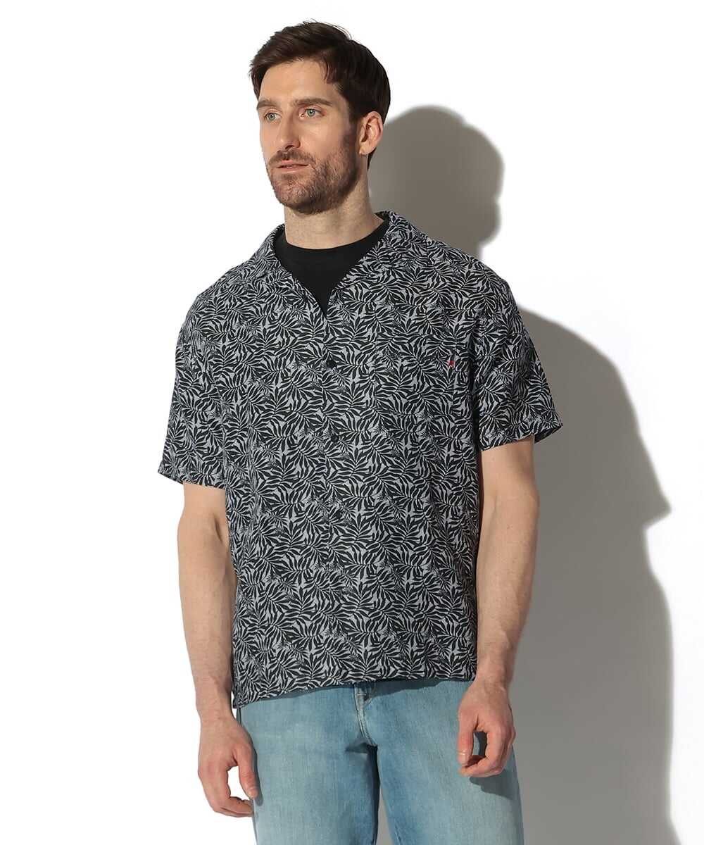 リーフプリント リラックス フィットシャツ