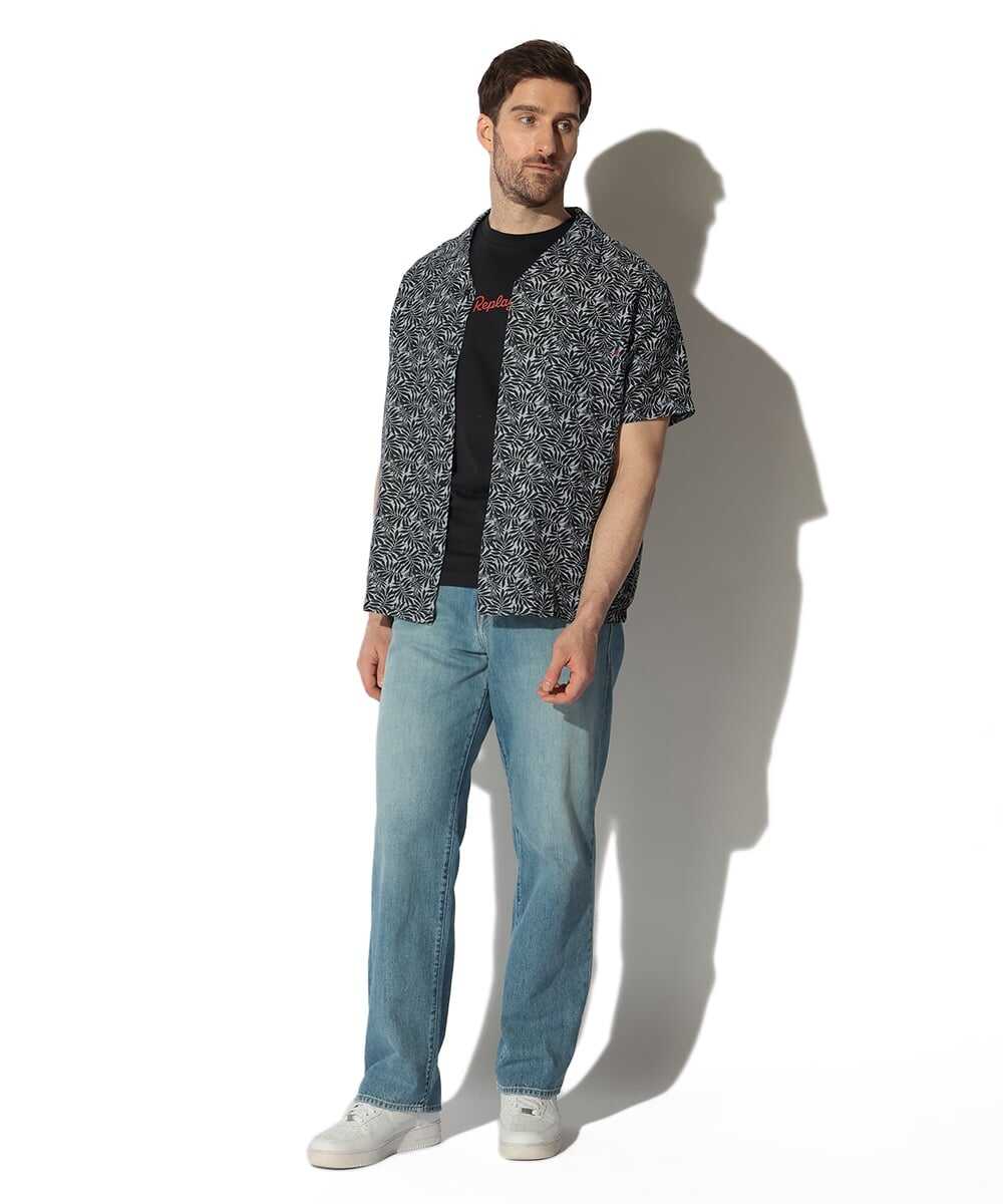 リーフプリント リラックス フィットシャツ