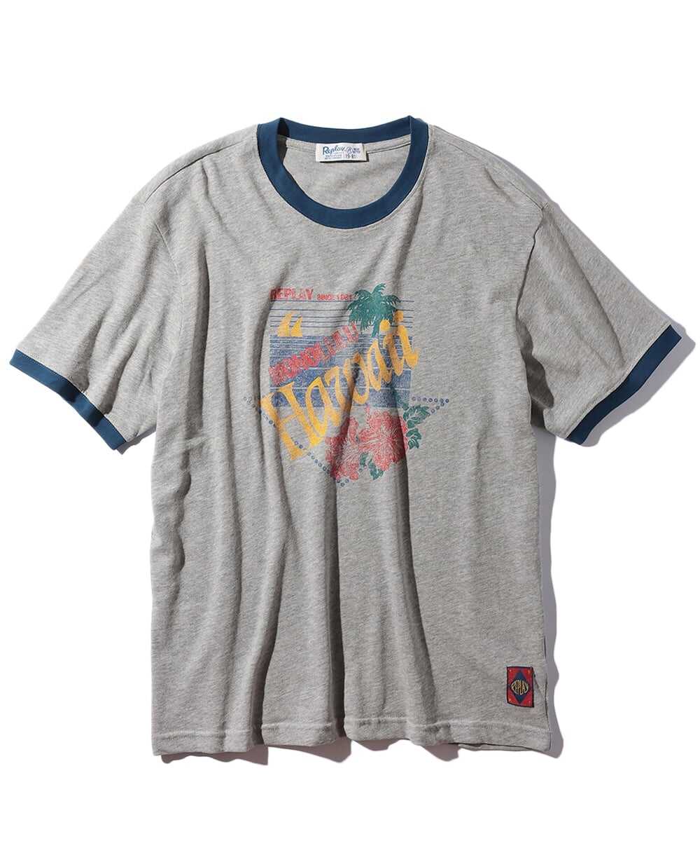 コットンジャージ HAWAIプリントTシャツ