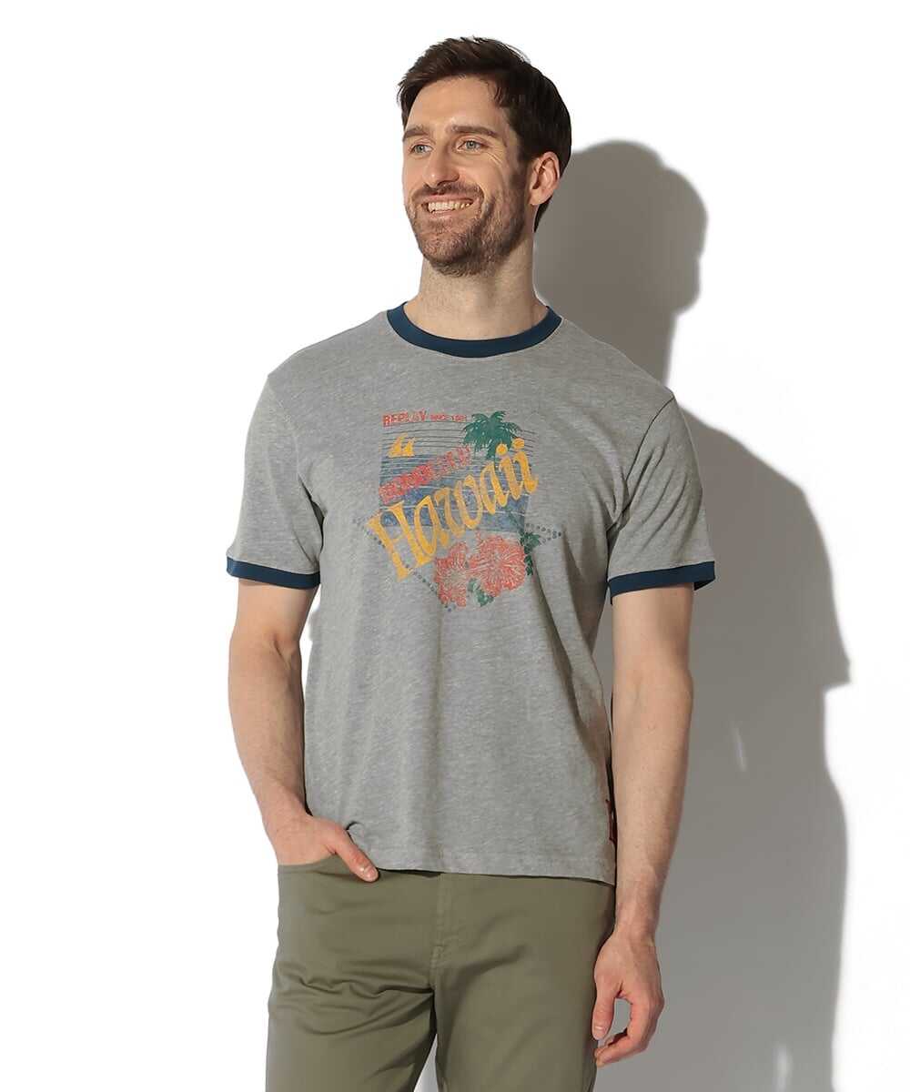 コットンジャージ HAWAIプリントTシャツ