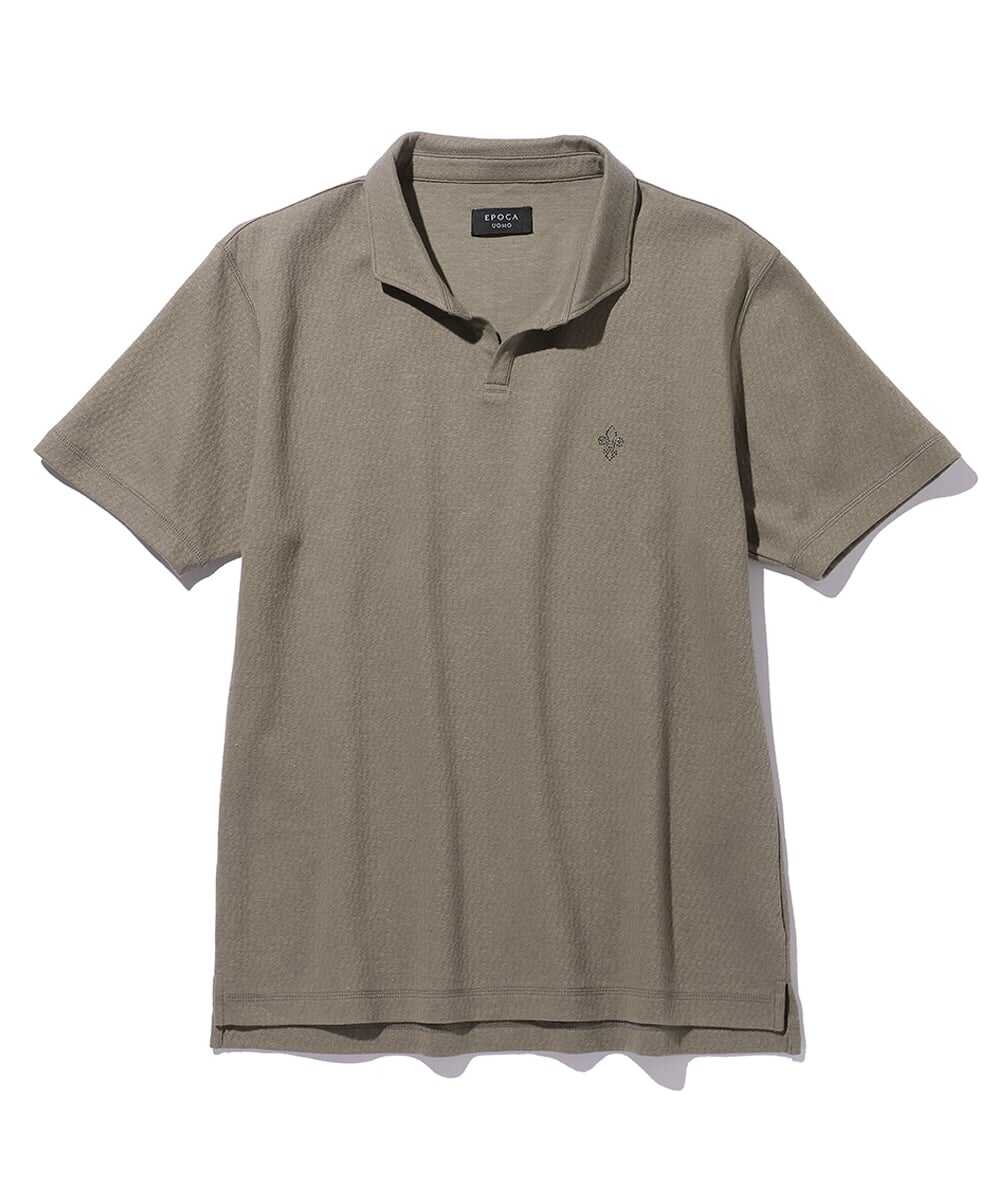 ダブルジャカード スキッパーポロシャツ