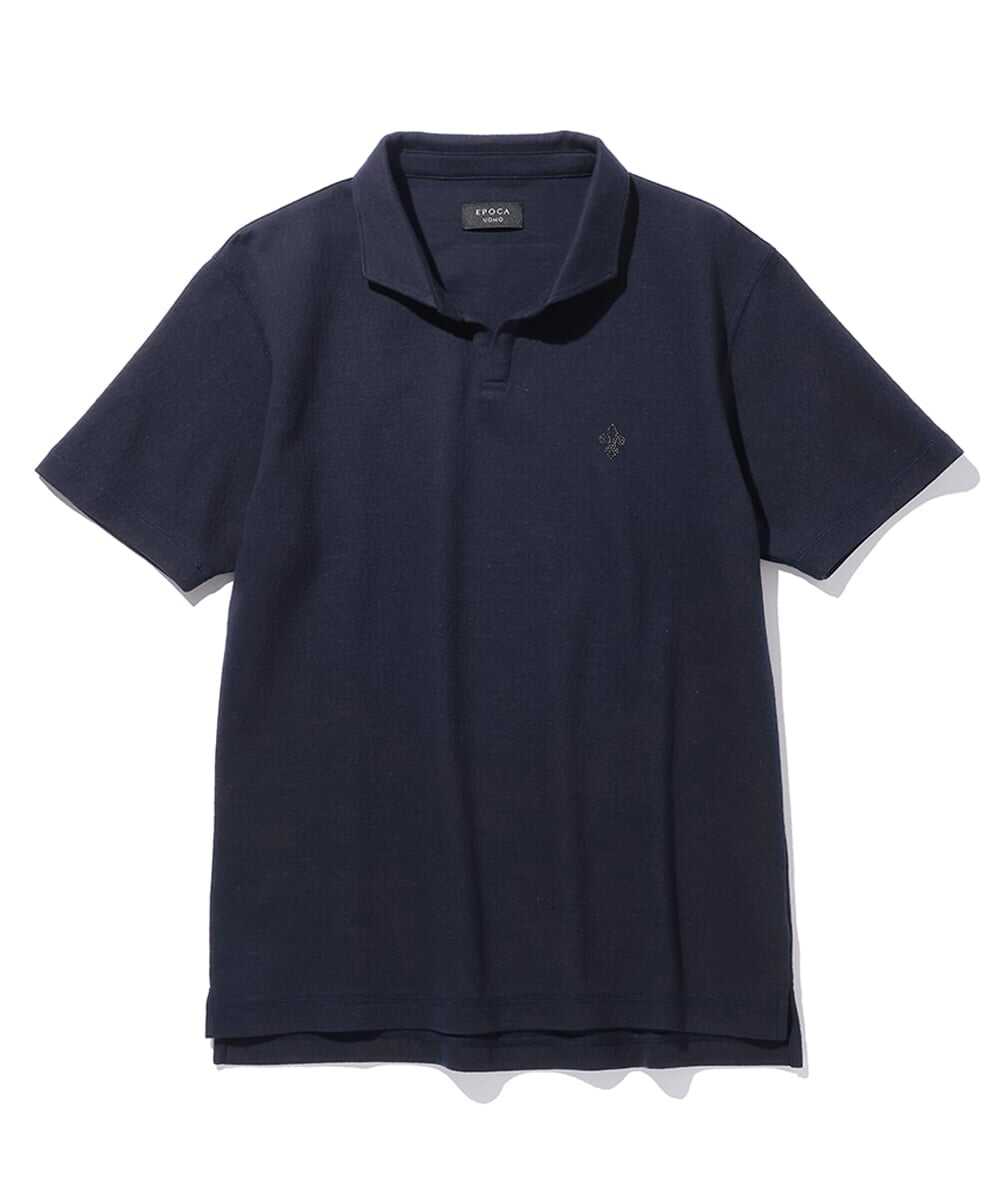 ダブルジャカード スキッパーポロシャツ