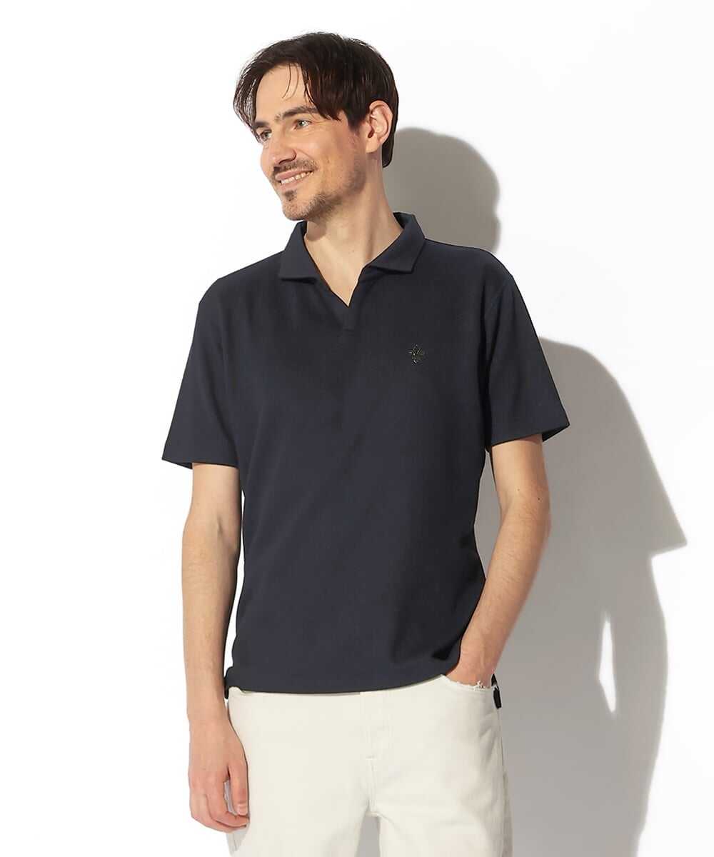 ダブルジャカード スキッパーポロシャツ