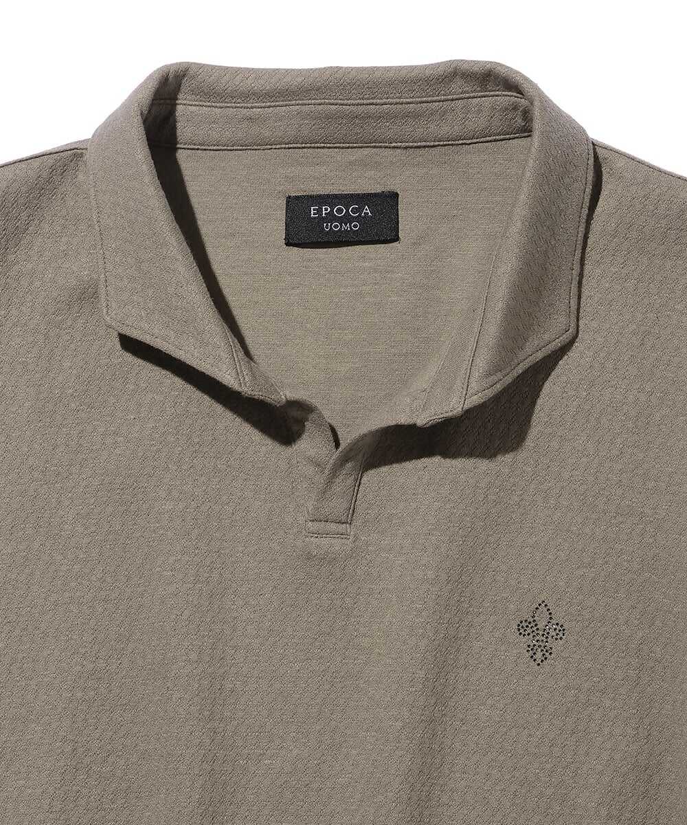 ダブルジャカード スキッパーポロシャツ