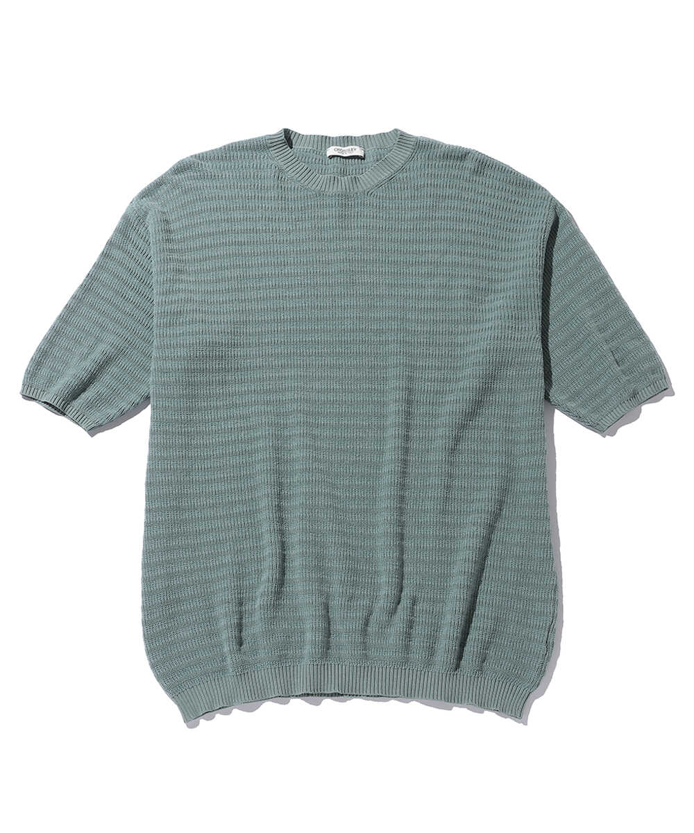 ハーフスリーブ リブニットTシャツ