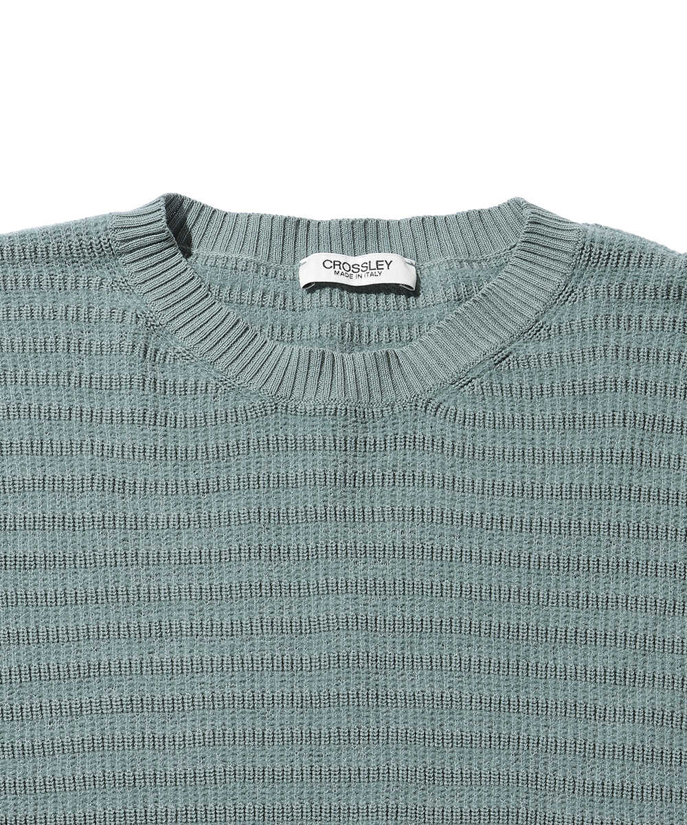 ハーフスリーブ リブニットTシャツ