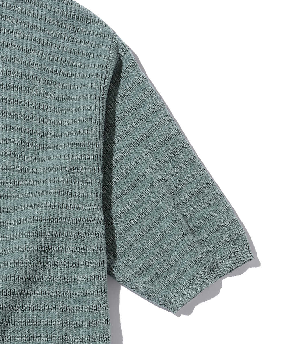 ハーフスリーブ リブニットTシャツ