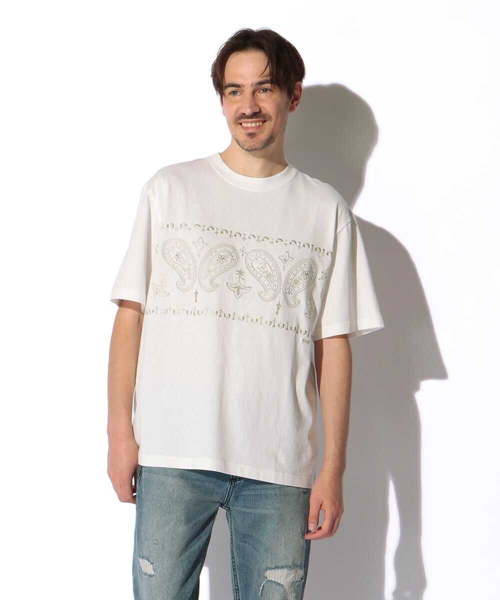 ペイズリー柄刺繍 リラックスTシャツ
